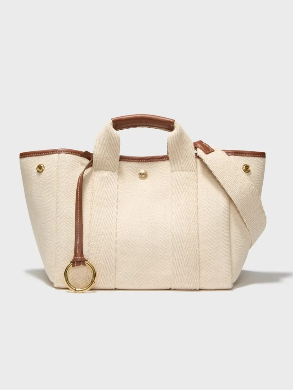 RUE DE VERNEUIL Natural Traversee S Tote Purse, cream canvas